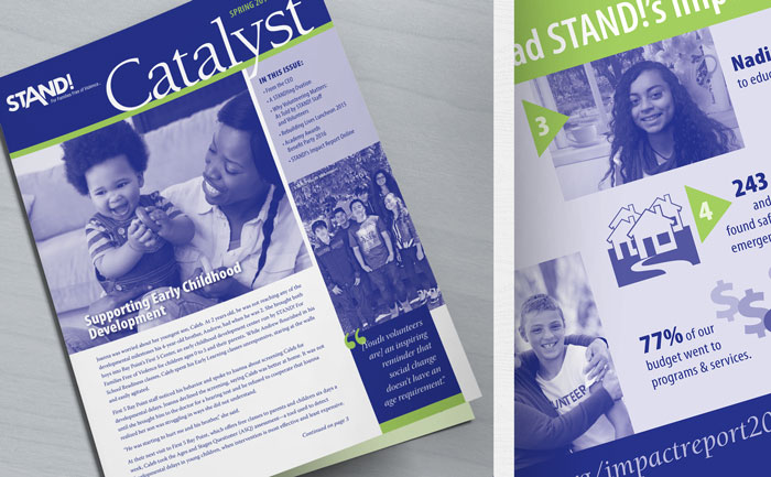 Newsletter design distributed to donors across Contra Costa County and the greater Bay Area.