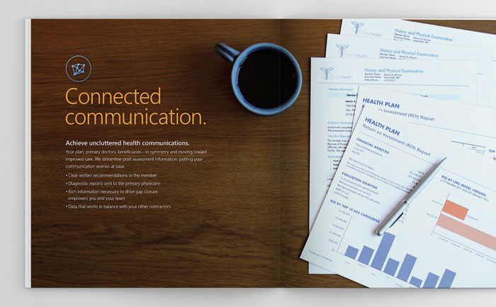 Creative graphic design layout for multi-page brochure