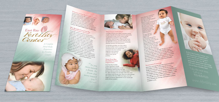 Folded brochure and branding design for East Bay Fertility